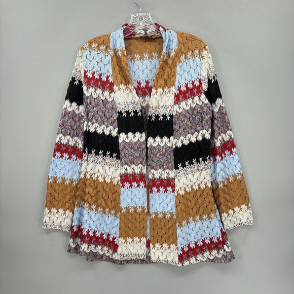 Isle By Melis Kozan Sweaters - Isle By Melis Kozan Sweater Cardigan Womens Small Crochet Open Knit Sheer Granny